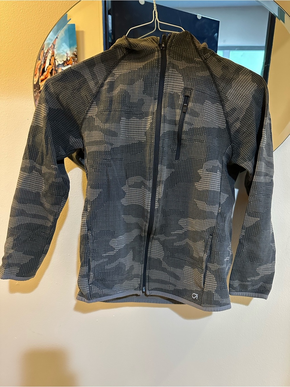 Burton Kids Gray Camo Full Zip Hooded Fleece Jacket Size Unknown